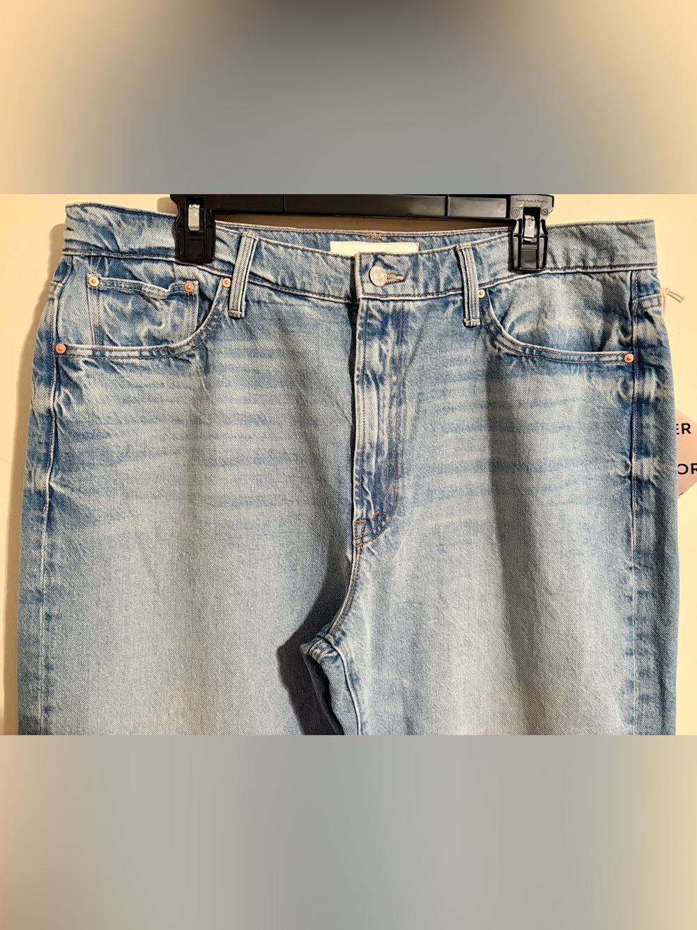 NWT MOTHER Superior The Dodger Flood This is How I Roll Light Denim Jeans Sz 33 - Picture 3 of 16